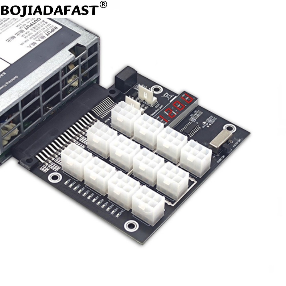 12 * PCI-E 6ピンコネクタブレイクアウトボード同期 - 2400W Server Psu Breakout Board のレビューと価格